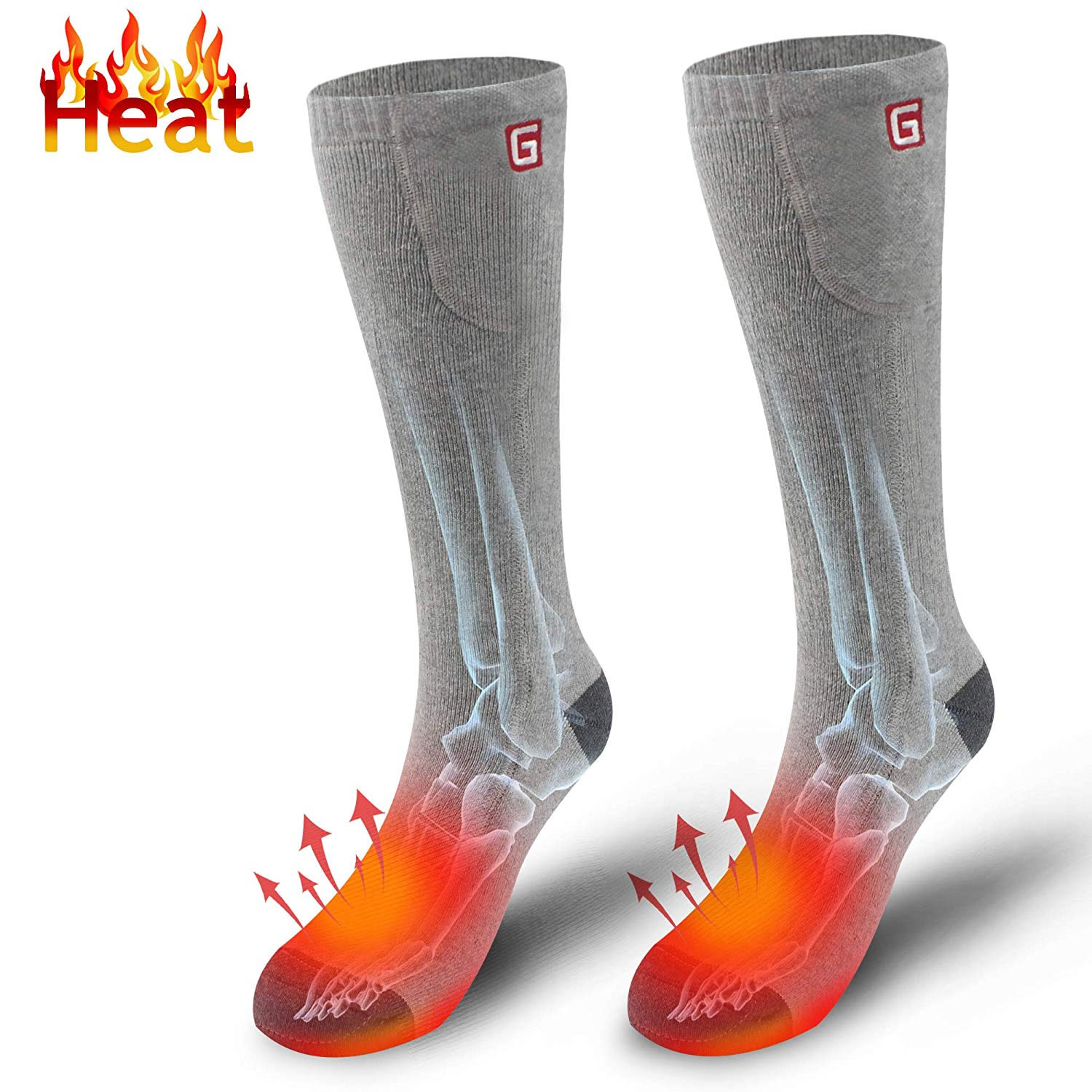 Electric Heated Socks Rechargeable Battery Boot Foot Warm Thermal Socks Outdoor 