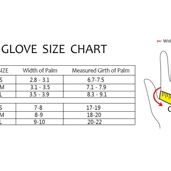 HiCool Winter Thermal Gloves - 07 - size chart