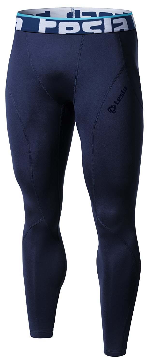 TSLA Mens Thermal compression Pants, Athletic Sports Leggings & Running  Tights, Wintergear Base Layer Bottoms, Pocket Blue, X-Small 