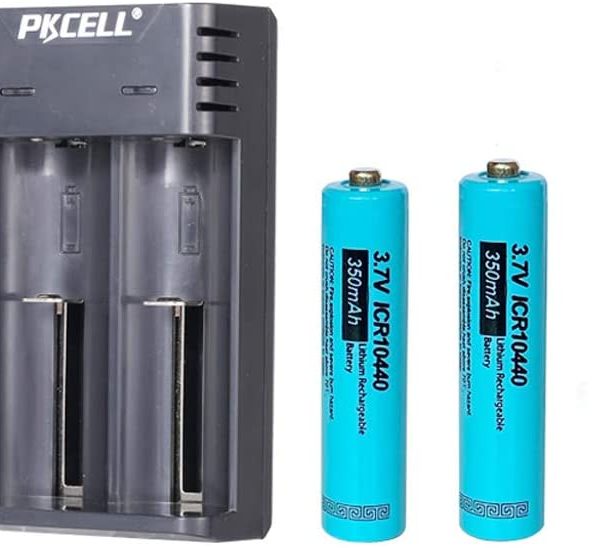 PKCELL 3.7V rechargeable batteries & USB charger