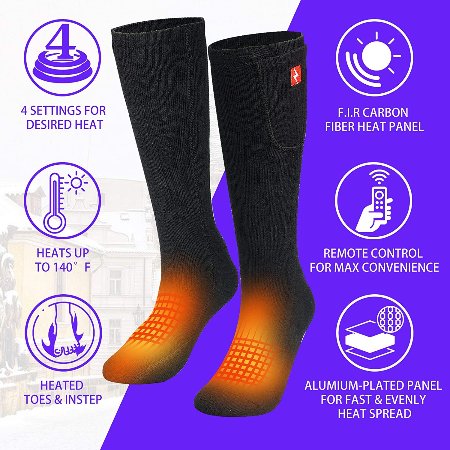 Sticro Rechargeable Electric Socks with Remote Control - 02