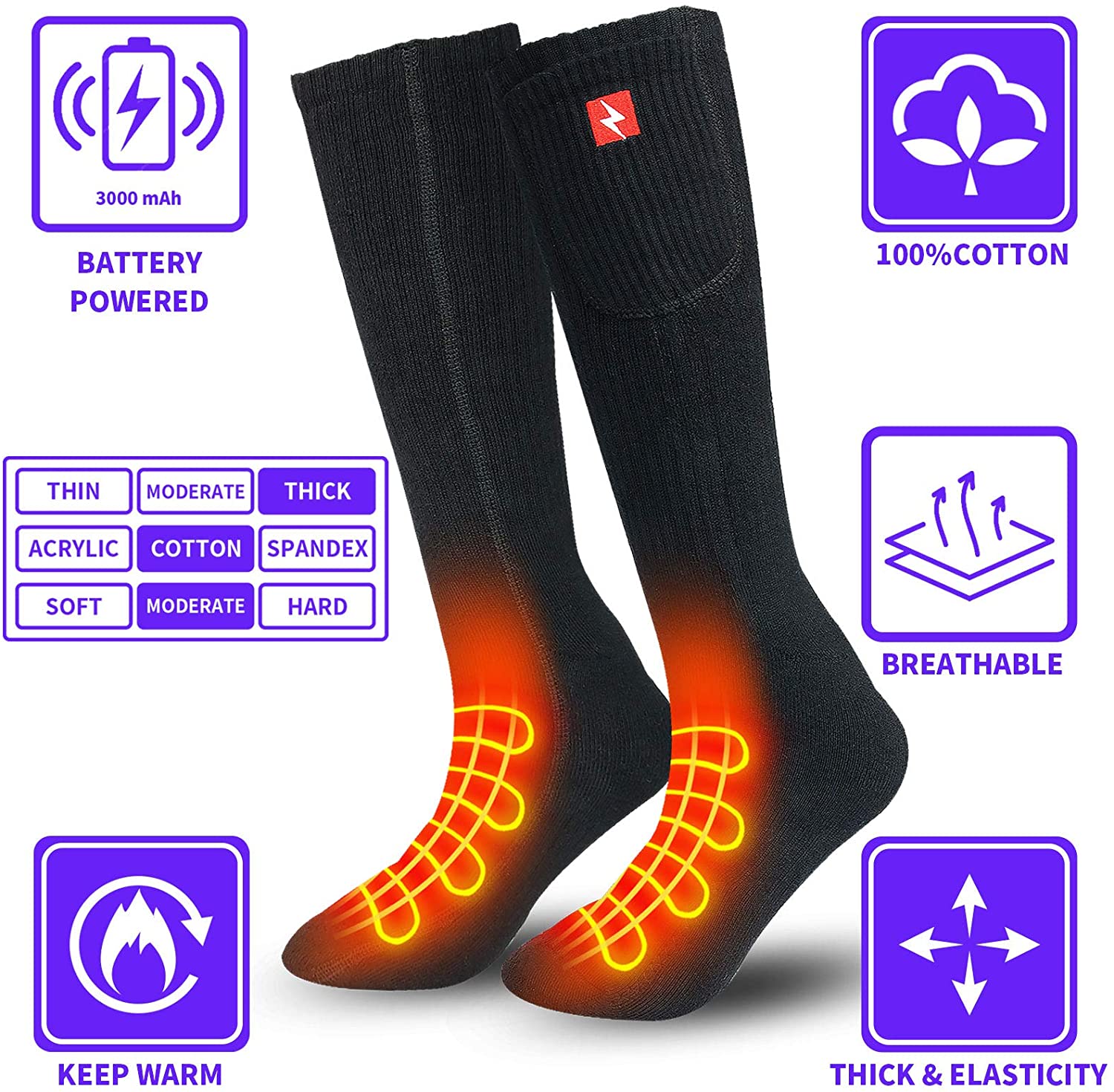 Sticro Rechargeable Electric Socks with Remote Control - 05