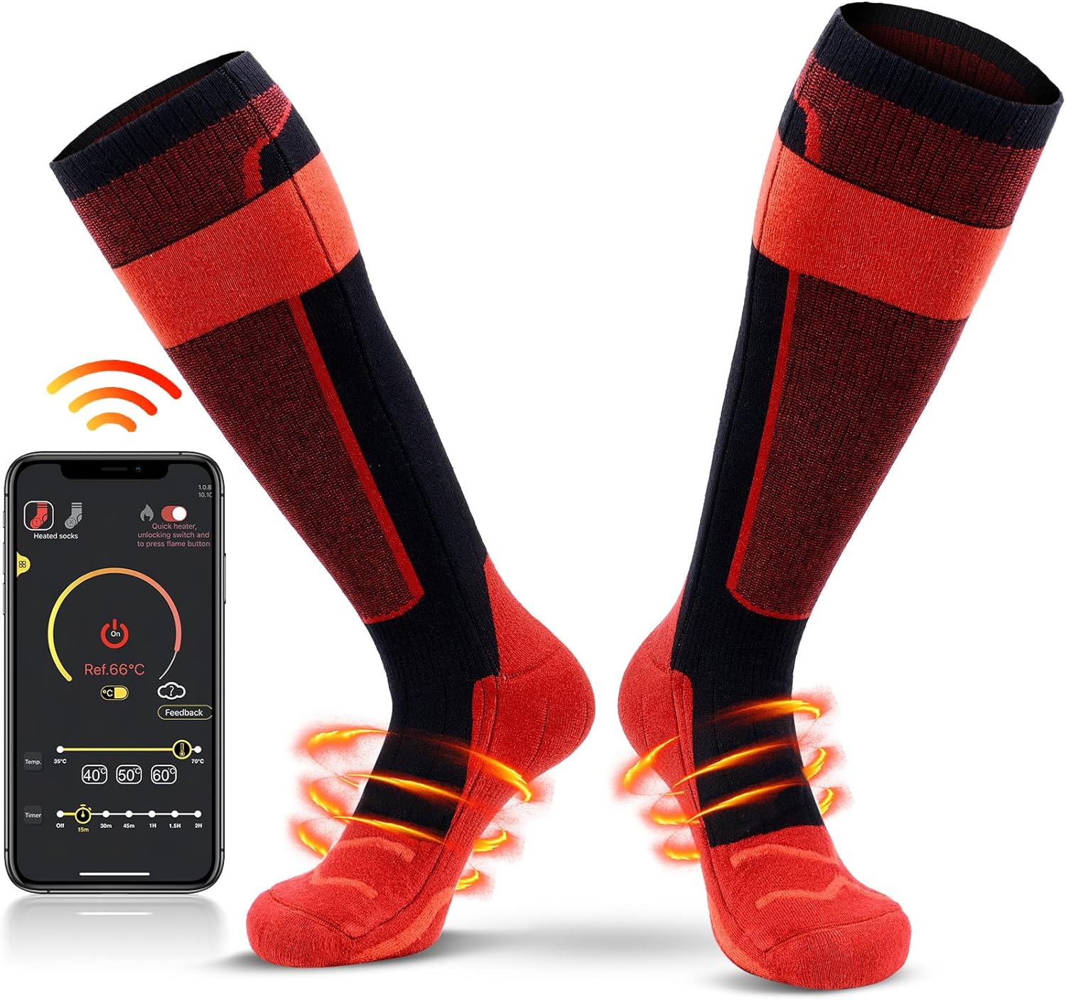 Aasmaan Heated Socks (Rechargeable Batteries & Phone App) - Electric Socks